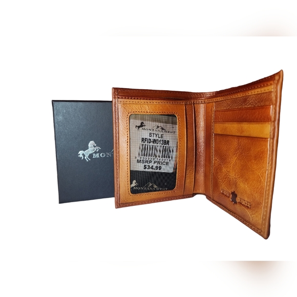 Montana West RFID Bi-Fold Men's Wallet - Picture 2 of 6